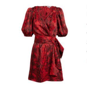 Intermix Red Snakeskin Print Mini Dress Size Small